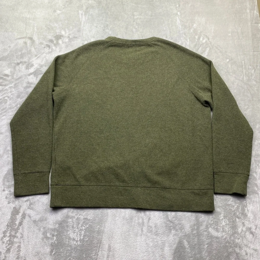 Banana Republic Mens XL‎ Olive Green Ribbed Raglan Crewneck Sweatshirt Pullover